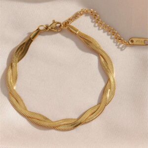 Piekny komplet naszyjnik plus bransoletka kolor zloty stal nierdzewna zapiecie regulowane bardzo ciekawy i oryginalny wzor 2