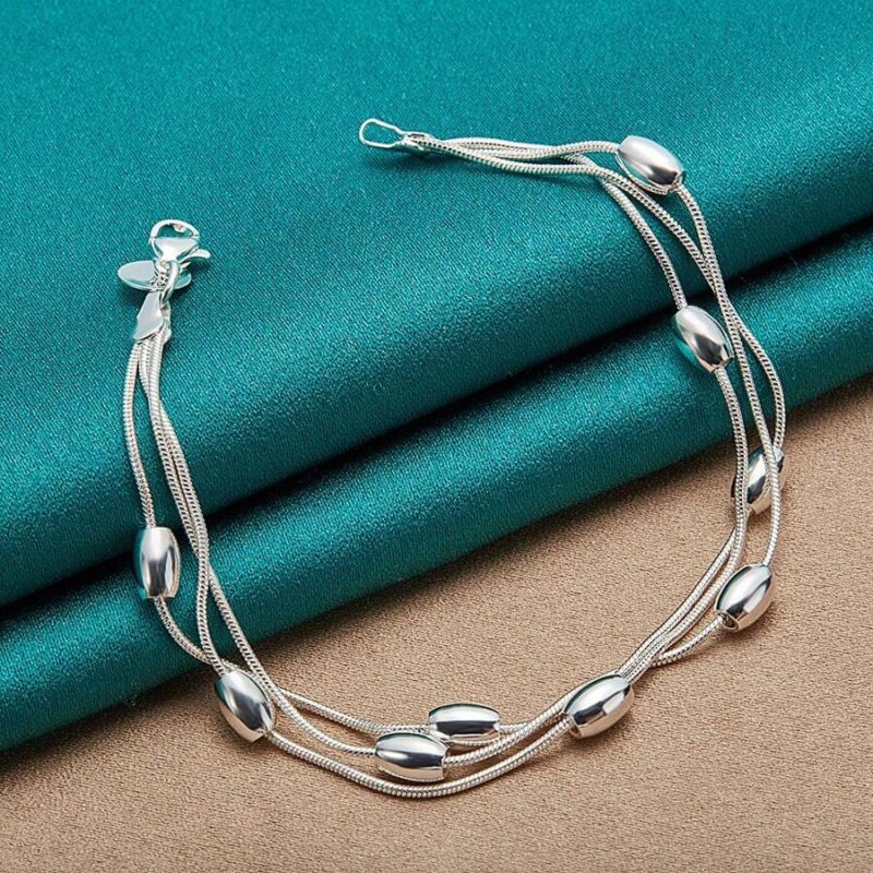 Bransoletka Elegancka bransoletka z wielowarstwowego lancuszka ze srebra proby 925 styl vintage i minimalistyczny 3