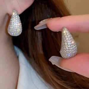 Kolczyki z Cyrkoniami ze stali nierdzewnej kolor srebrny