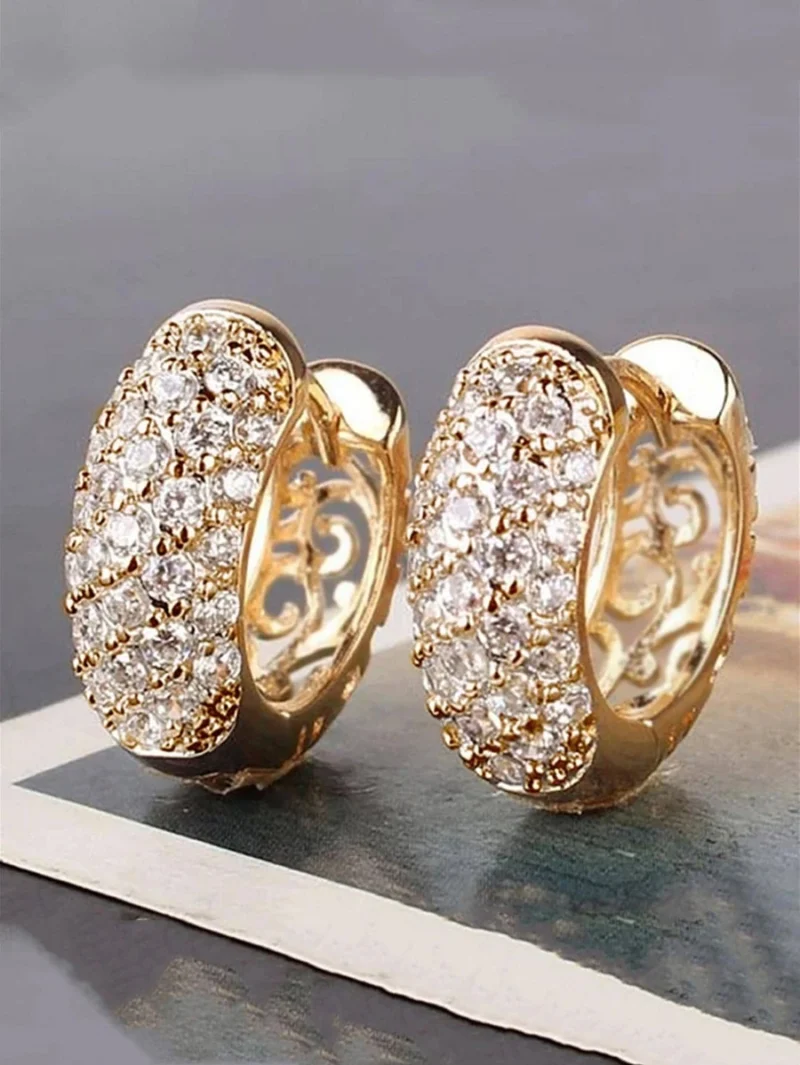 bardzo efektowne i eleganskie kolczyki ze stali nierdzwnej z dodatkiem duzej ilosci cyrkoni lsnij jak diament 1