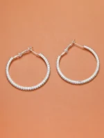 Klasyczny Modny Koło i kryształ górski Okrągłe Kolczyki Hoop (3)