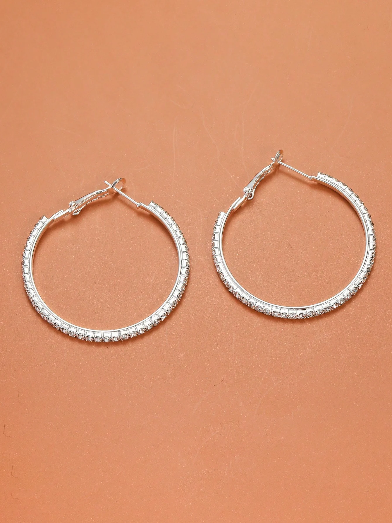 Klasyczny Modny Koło i kryształ górski Okrągłe Kolczyki Hoop (3)