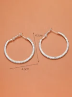 Klasyczny Modny Koło i kryształ górski Okrągłe Kolczyki Hoop (5)