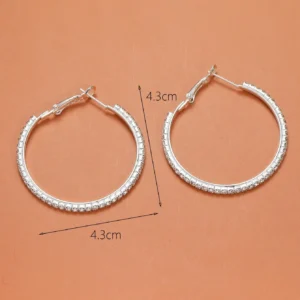 Klasyczny Modny Kolo i krysztal gorski Okragle Kolczyki Hoop 5