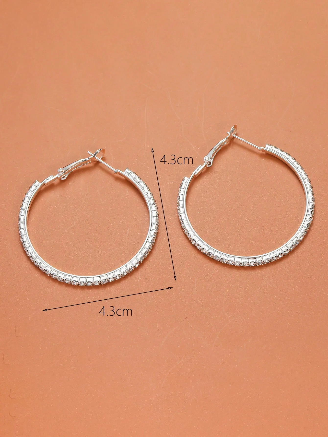 Klasyczny Modny Koło i kryształ górski Okrągłe Kolczyki Hoop (5)