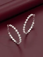 Kolczyki koła ze stali szlachetnej z kryształami srebrne damskie (2)