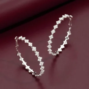 Kolczyki kola ze stali szlachetnej z krysztalami srebrne damskie 2