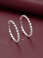 Kolczyki koła ze stali szlachetnej z kryształami srebrne damskie (3)