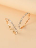 Kolczyki koła ze stali szlachetnej z kryształami złote damskie (3)