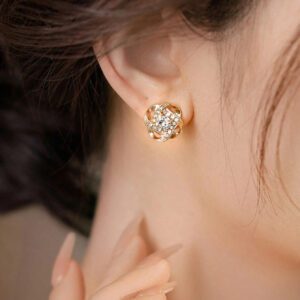 Kolczyki węzeł z cyrkoniami ze stali szlachetnej damskie