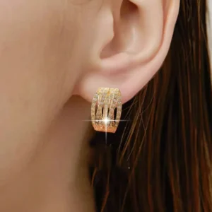 Kolczyki okrągłe z Cyrkoniami Kubicznymi ze srebrem 925 ze stali