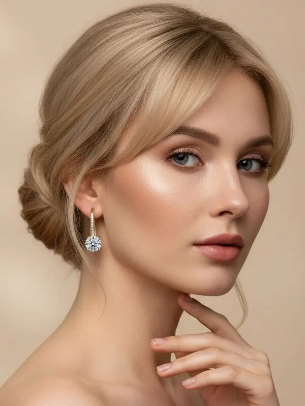 Kolczyki Wiszące Stal Chirurgiczna 316L Cyrkonie Angielskie Zapięcie Solitaire w kolorze złotym Kolczyki Wiszące Stal Chirurgiczna 316L Cyrkonie Angielskie Zapięcie Solitaire w kolorze złotym - obrazek 3