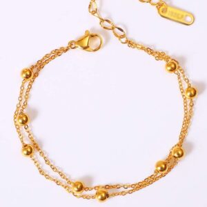 Bransoletka z Podwójnym Łańcuszkiem i delikatną dekoracją