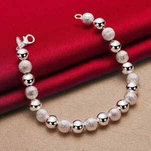 Bransoletka z Koralików platerowana srebrem 925