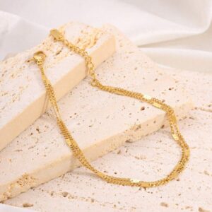 Regulowana Bransoletka z Podwójnym Łańcuszkiem kolor złoty